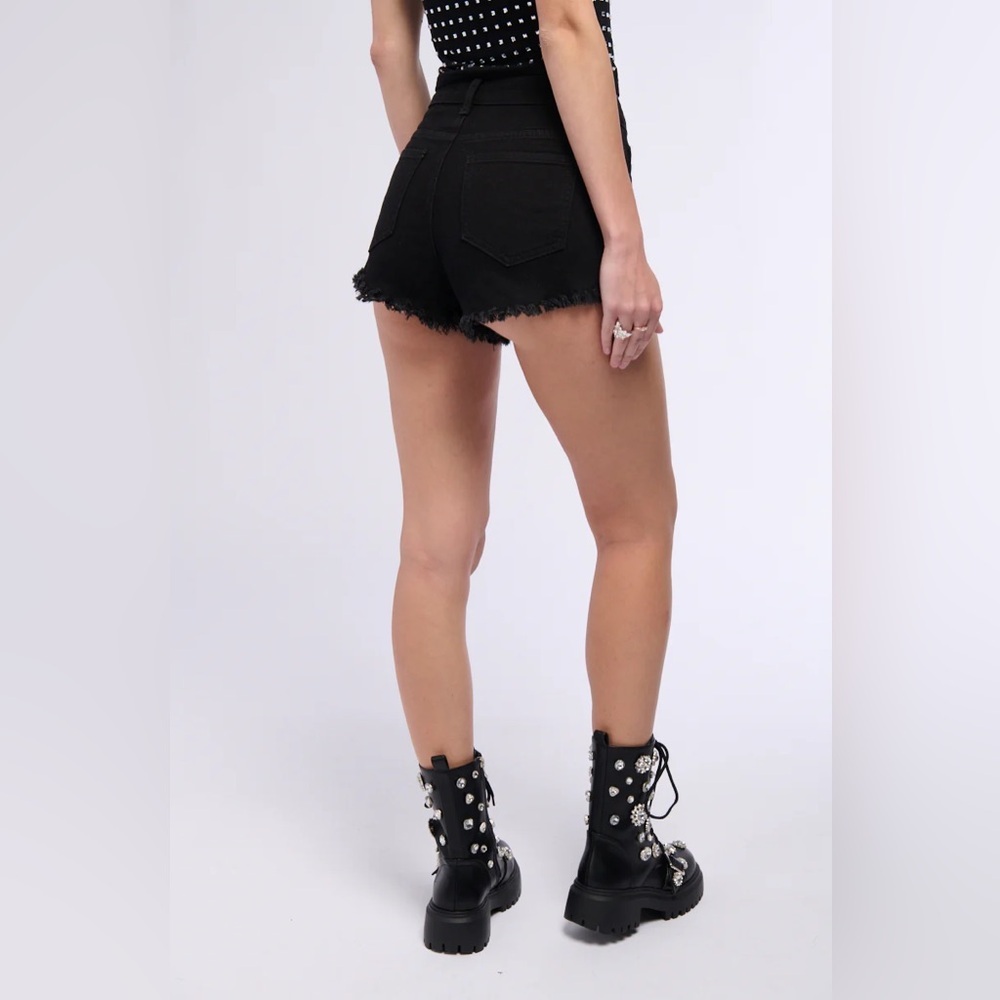 AKIRA Black High Waist Flared Shorts